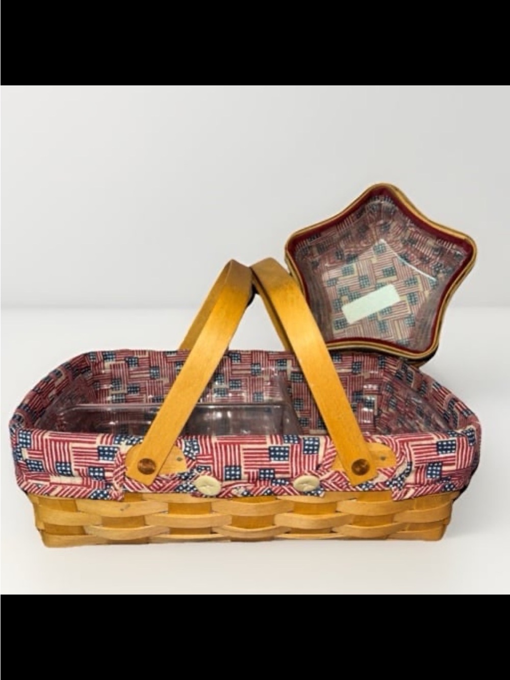 Vintage Longaberger "All American" Summertime Basket and patriotic star basket